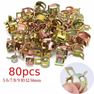 80 Pcs Automotive Vacuum Fuel Hose Pinch Spring Clip Clamp Fastener Kit - Bild 1 von 20
