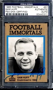 Autograph SAM HUFF PSA DNA 1985 Football Immortals SIGNED Auto, Giants Redskins - Picture 1 of 2