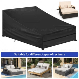 Double Chaise Single Outdoor Sun Lounger Cover Garden Sunbed Cover Waterproof - Picture 1 of 37