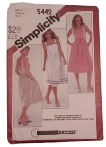 Vintage Simplicity 5442 Misses' Back-Wrap Sommerkleid Größe 6, 8, 10 ungeschnitten FF 1982 80er - Bild 1 von 2
