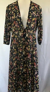 Blumen Morgenmantel Staubtuch Pullover Schwimmen Badeanzug Überziehen Kimono Stil halbtransparent M - Bild 1 von 6