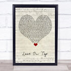 Love On Top Script Heart Song Lyric Music Quote Print
