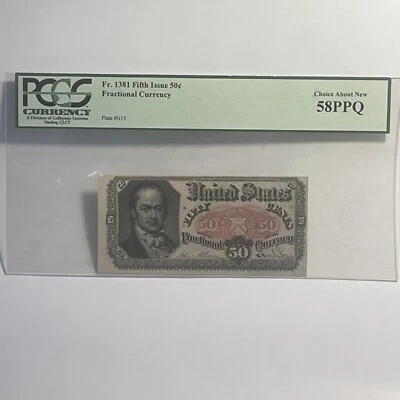 Fr#1381 5th Issue 50c Fract. Curr. PCGS 58PPQ  Choice About New Plate #N15 - Image 1 of 4