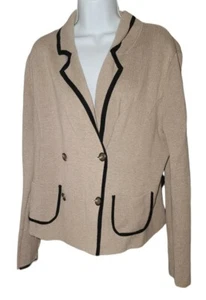 Ann Taylor Damenpullover Loft beige Langarm groß 100 % Baumwolle geknöpft - Bild 1 von 9