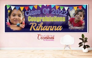 Personalised Childrens School Leaver Graduation Primary/High Banner 36"x12" - Picture 1 of 2