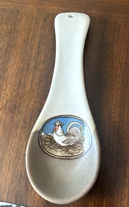 Otagiri Rooster Spoon Rest Holder Hanger 9.5" Vintage Stoneware Farm Decor EUC - Picture 1 of 2