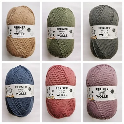 FERNER WOLLE FERNER - MALLY SOCKS - 16 Unifarben - 150g-LL 450m-4fädig-(€9,77-10,20/100g)