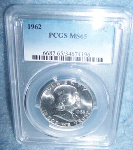 1962 Franklin mezzo dollaro PCGS MS 65 (lotto 16) - Foto 1 di 4