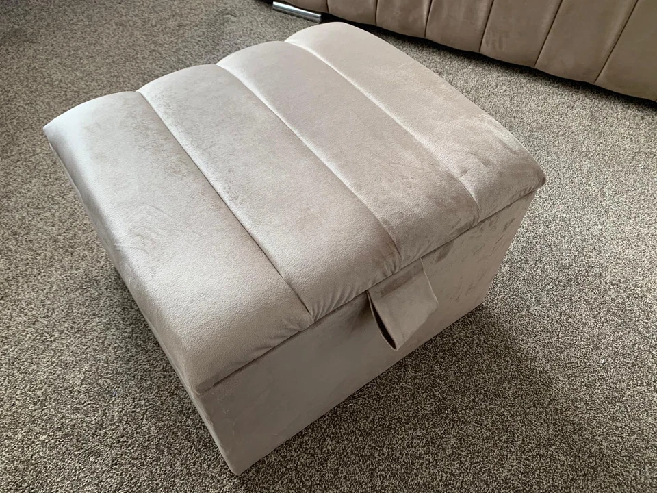 Mini Ottoman Storage Box/ Blanket Box, Toy Box in different fabric & Colors.. - Image 1 of 4