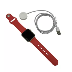Apple Watch Series 1 A1802 8GB 38mm Aluminum Gold Case w/ Coral Band #U1014 (VH) - Picture 1 of 13