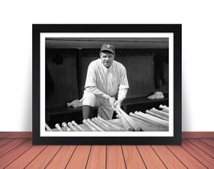 Framed BABE RUTH Photo Picture NEW YORK YANKEES Baseball Legend 8x10 11x14 (W14) - Picture 1 of 10
