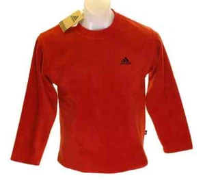 Bnwt Authentic Boy's Adidas Fleece Jumper Sweatshirt 10-11yrs 28"-30" New Red - Picture 1 of 2