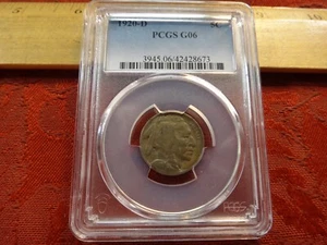 1920-D United States Buffalo Nickel 5c PCGS Graded G06 - Free S&H USA - Picture 1 of 4