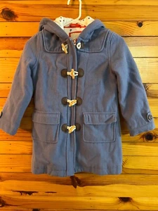 Mini Boden Toggle Wool Hooded Duffle Winter Coat EUC Girls Size 7-8 - Picture 1 of 3