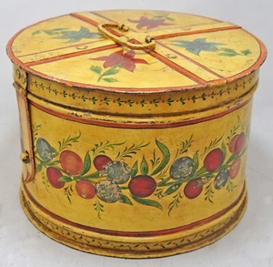 Vintage Iron Storage Tool Box Original Old Hand Crafted Floral Painted - Picture 1 of 9