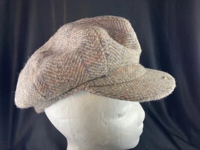VTG Pendleton 100% Virgin Wool Herringbone Newsboy Cap Snap Brim  Size Med - Image 1 of 4