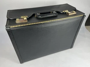 Vintage Stebco Pilot Case Black Heavy Vinyl Coated Briefcase Model 13-T-18-112 - Picture 1 of 15