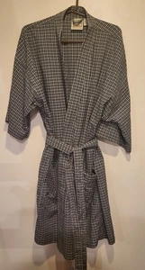 Vintage TravelSmith Robe Unisex L/XL Belted Plaid Quick Dry Bathrobe USA Made - Picture 1 of 7