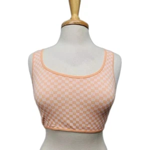 No Boundaries Damen Karo Bralette Gr. XXXL Wende Twist BH Pfirsich - Bild 1 von 5