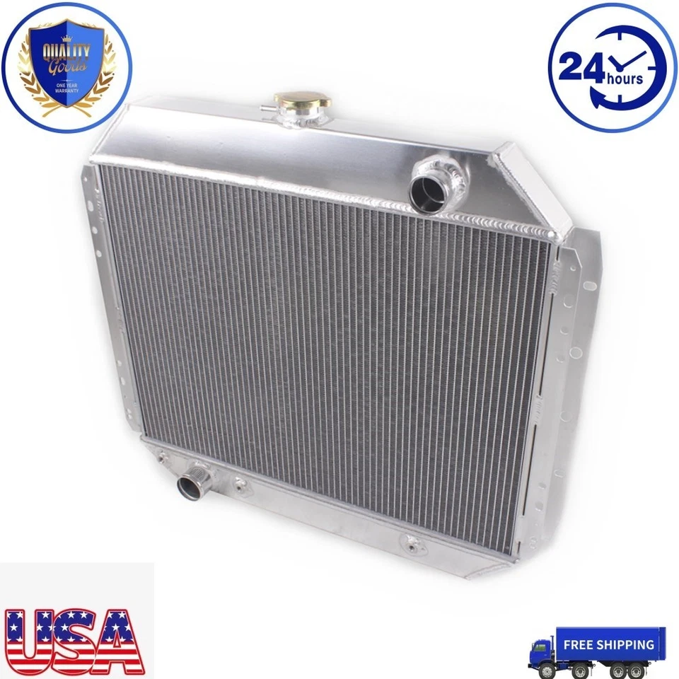 4 Row Radiator Shroud Fan Fit  Ford F-Series F100 F150 F350 Bronco V8 1966-1979 - Image 1 of 4