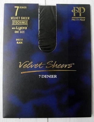 ULTRA Soft ULTRA Sheer Vintage 1980s 7 Denier PP 'Velvet Sheers' Black Stockings - Image 1 of 4