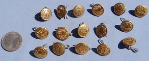 16 Vintage Union Pacific Railroad Brass Uniform Shirt Vest Buttons Superior - Picture 1 of 7