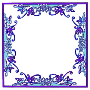 Celtic Knot Frame in Purple and Aqua Blue Counted Cross Stitch Pattern - Picture 1 of 9
