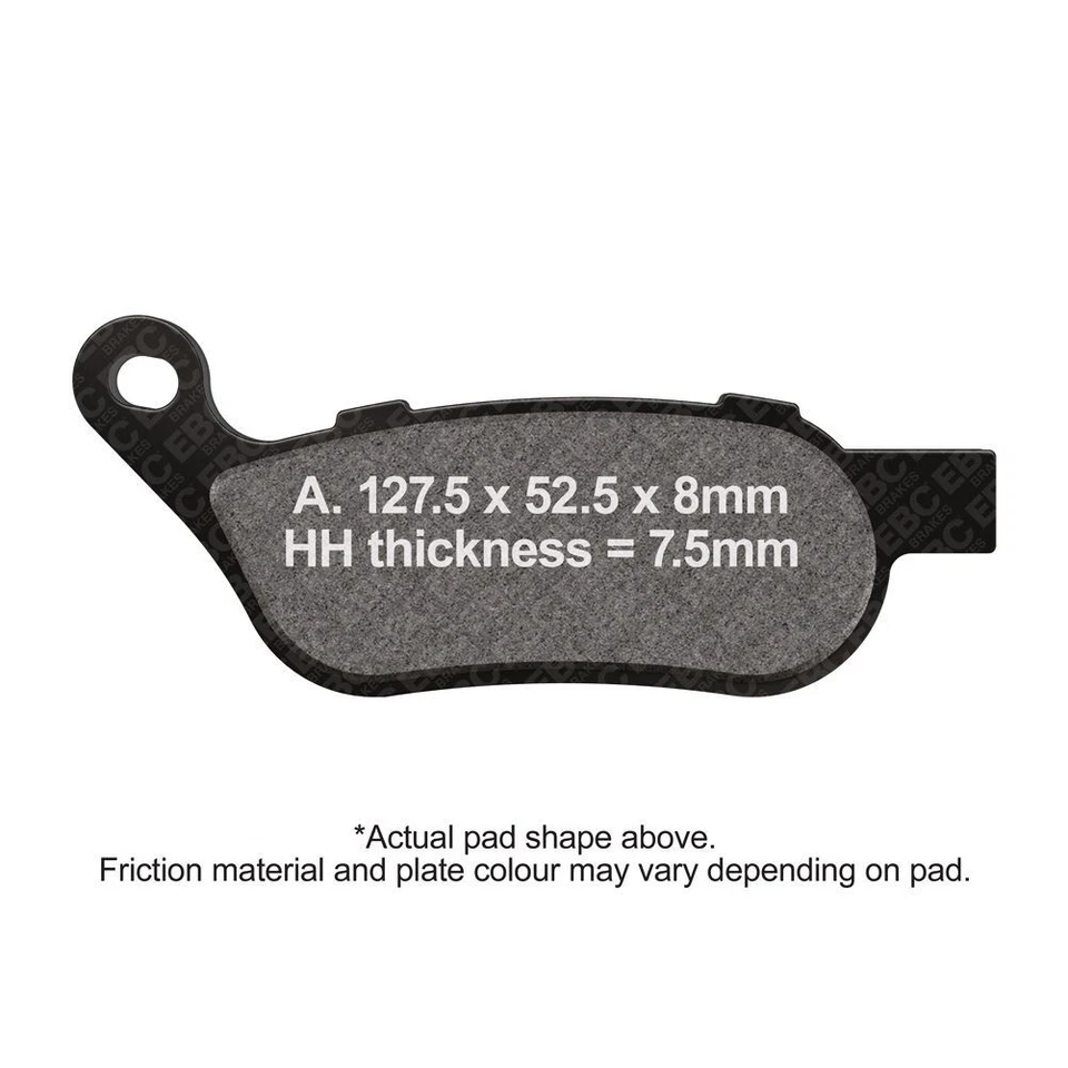 EBC V Brake Pads Rear Right for Harley Davidson Softail FLSTF Fat Boy 2015-2017 - Image 1 of 1