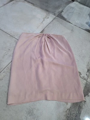 Falda lápiz vintage de seda Valentino rubor rosa forrada suave Foto 1 de 4