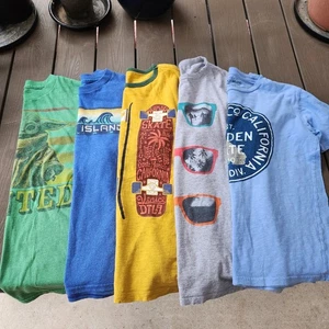 (5) Boys Size 18 XXL Lot California Surf Skate Beach Yoda Graphic Tshirts GAP - Picture 1 of 6