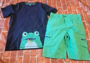 Gymboree Boys Critter Camp Frog Set Sz 12 Guc Summer - Picture 1 of 2