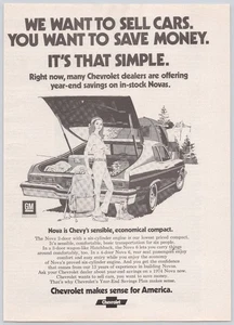 Chevrolet 1974 Nova Print Ad Vintage Car Compact Economy Savings - Picture 1 of 1