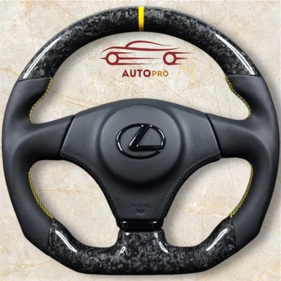 Volante de cuero forjado negro y negro para Lexus IS 300, Toyota Alteza. Foto 1 de 4