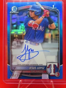 2025 Bowman Chrome Prospect Autographs Blue Ref Jesus Lopez /150 - Rangers - Picture 1 of 2