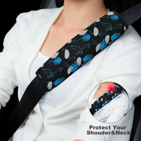 Carolina Panthers 2pcs Car Seat Belt Pad Printed Shoulder Pad Cover Universal Cover