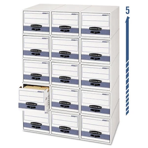 Bankers Box STOR/DRAWER Steel Plus Storage Box Letter White/Blue 6/Carton 00311 - Picture 1 of 2