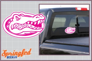 Florida Gators CABEZA DE GATOR LOGO en ROSA Calcomanía de Vinilo UF Coche Camión Pegatina - Imagen 1 de 1