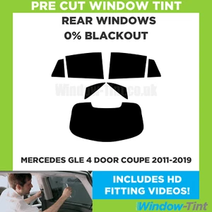 For Mercedes GLE 4 door Coupe 2011- Pre Cut Window Tint Rear 0% Blackout Film - Picture 1 of 10