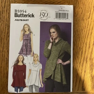 Butterick Pattern B5954 Size Y Xsm-Med Misses Close-fitting Flared Tunic, Uncut - Picture 1 of 1