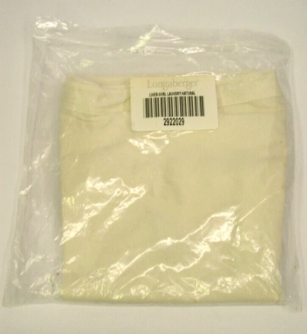 Longaberger Natural Oval Laundry Basket Fabric Liner #2922029  Brand New in Bag! Cover