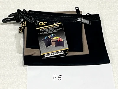 CLC Work Gear Tool Works 1100 3 Clip-on, Zippered Bags Location F5