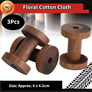 3Pcs Wooden Empty Thread Spools Reels Bobbins for Sewing Ribbons Craft 6 x 4.2cm - Picture 1 of 11