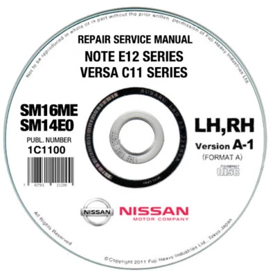 Nissan Note E12 (2014-2017) manuale officina workshop manual on cd - Immagine 1 di 4