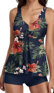 Costumi da bagno tankini Omichic Modest da donna due pezzi canotta con pantaloncini da ragazzo XL - Foto 1 di 4