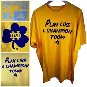Notre Dame Fighting Irish Adidas XL Play Like A Champion Today Yellow T-Shirt 1X