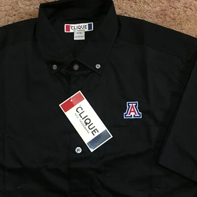 Arizona Wildcats Golf Shirt Cutter Buck Polo NWT Button Clique Black sz L / XL - Image 1 of 3