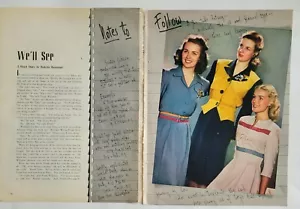 1943 Coro jewelry women's fashion cilpping vintage 2 page ad - Picture 1 of 3