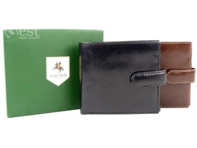 Mens Leather  Wallet by VISCONTI in Black Or Brown Veg Tan Gent - Image 1 of 2