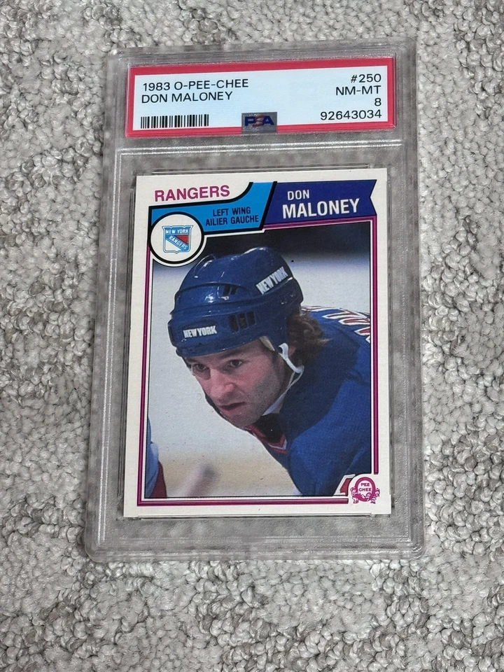 1983 O-PEE-CHEE OPC HOCKEY CARD PSA 8 DON MALONEY NEW YORK RANGERS - Image 1 of 1