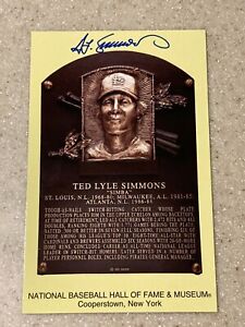 Ted Simmons signed HOF plaque postcard * MLB * #23